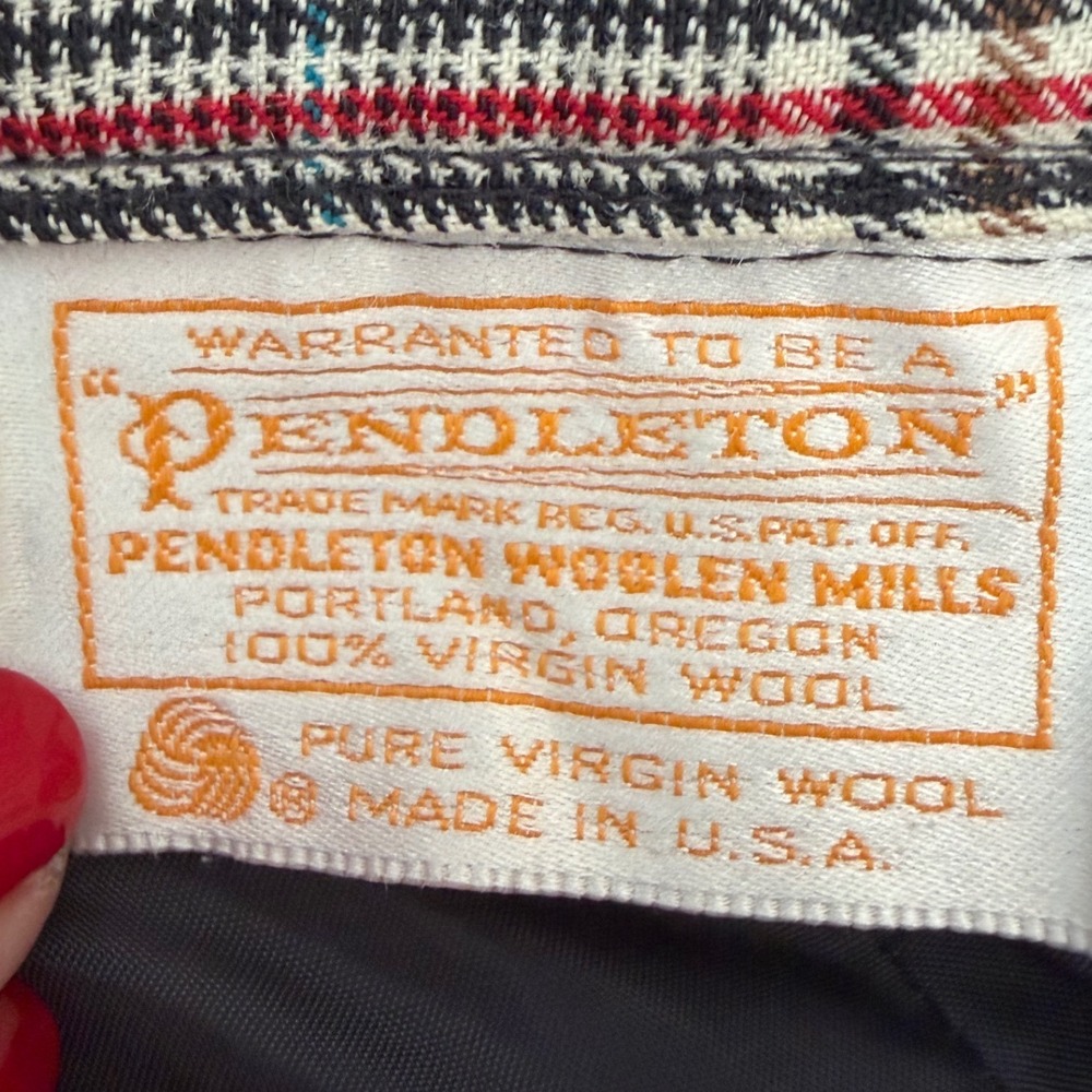 Pendleton Wool Trousers Womens 10 Grey Plaid Pleated High Waist Vintage USA Made - Picture 2 of 9